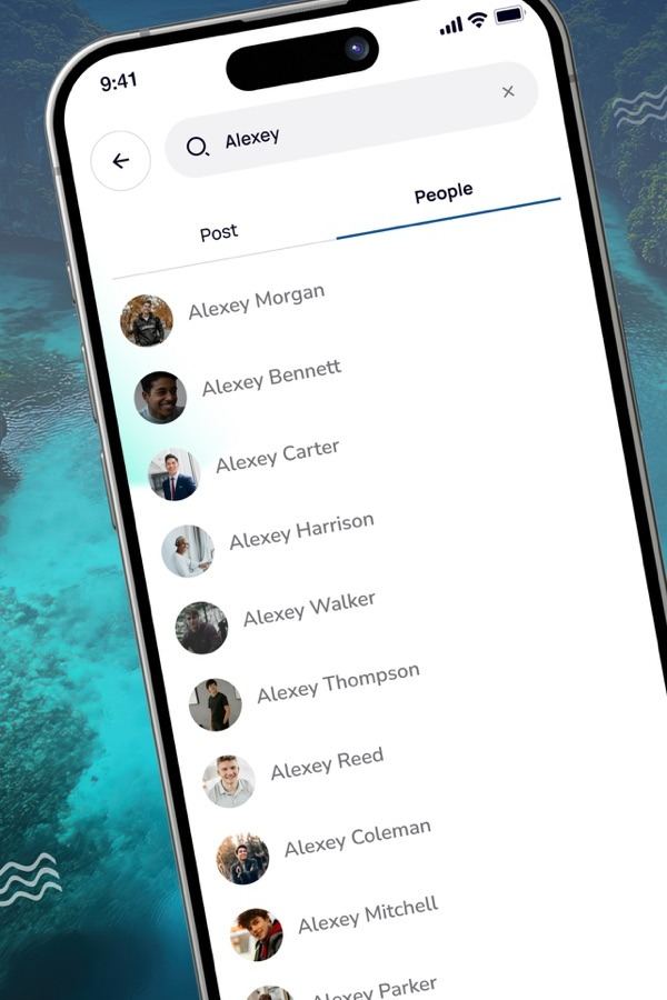 Seaya app: searching for people on the same sailing